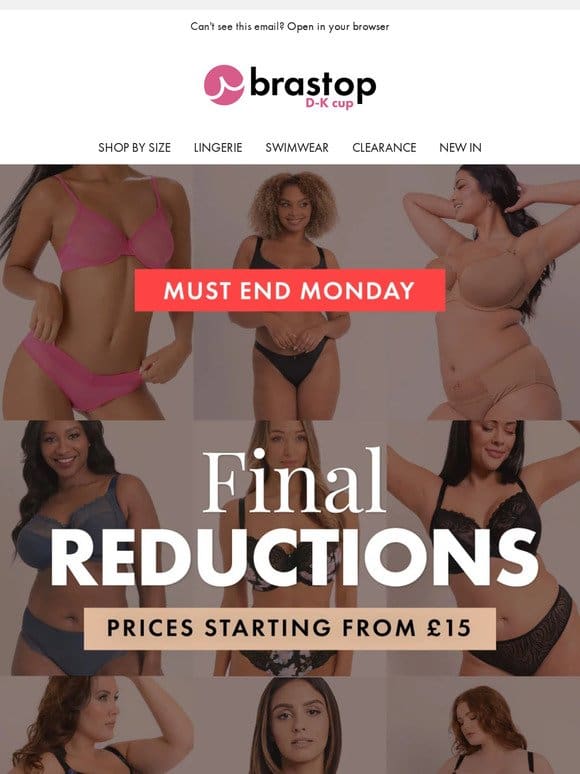 FINAL REDUCTIONS in the biggest lingerie WINTER SALE
