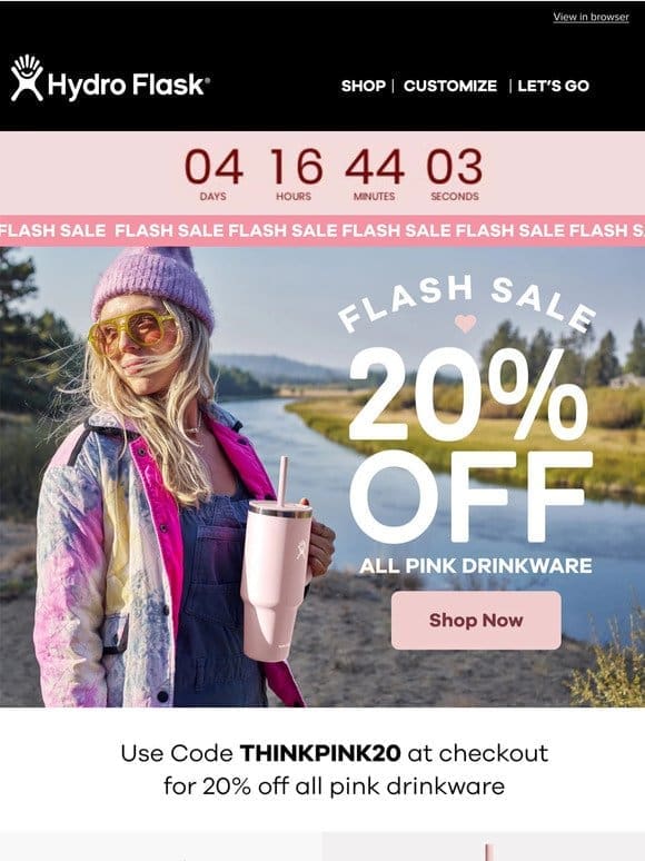 FLASH SALE: 20% off everything pink