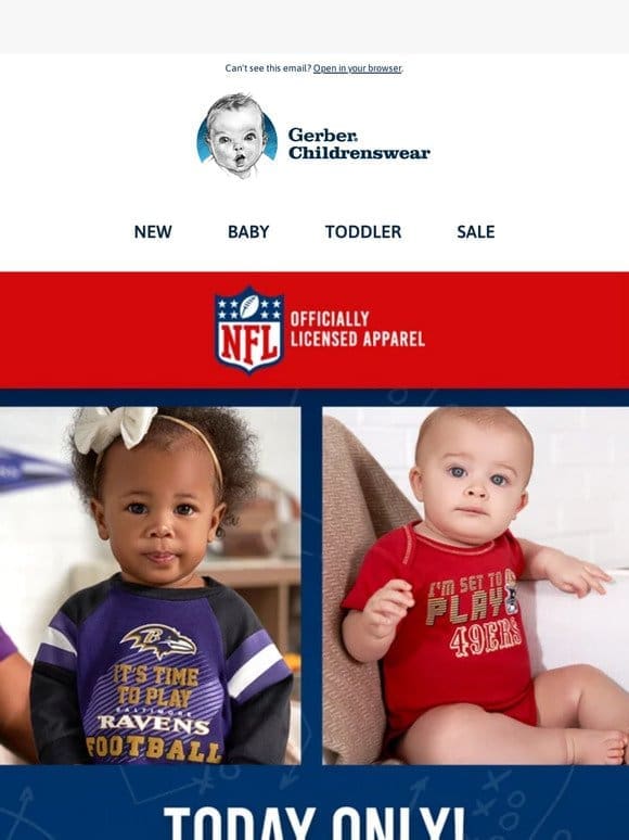 FREE SHIPPING: NFL Gear for Tiny Fans