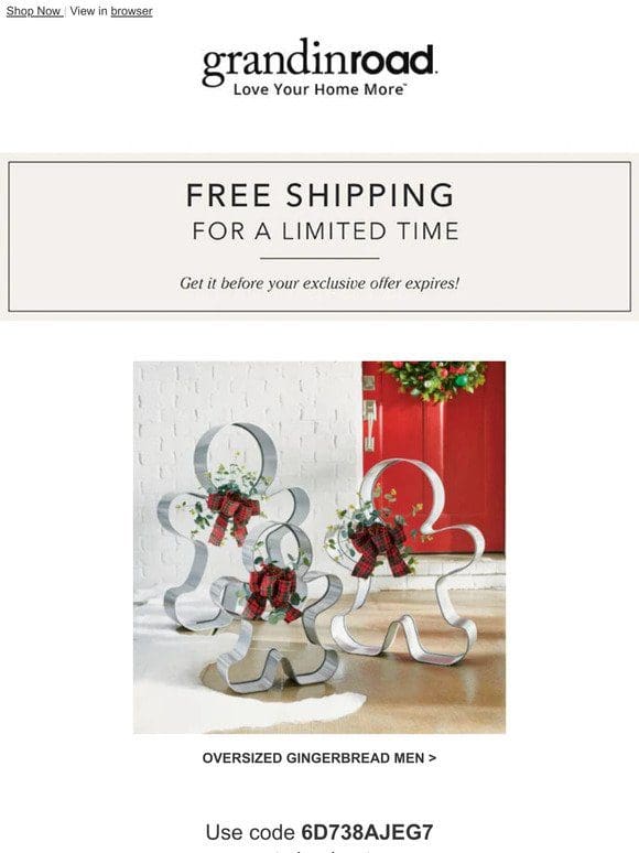Free Shipping Just For You!