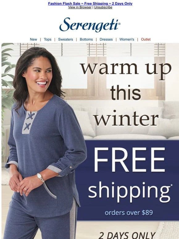 FREE Shipping on Everything – Winter Flash Savings – 2 Days Only
