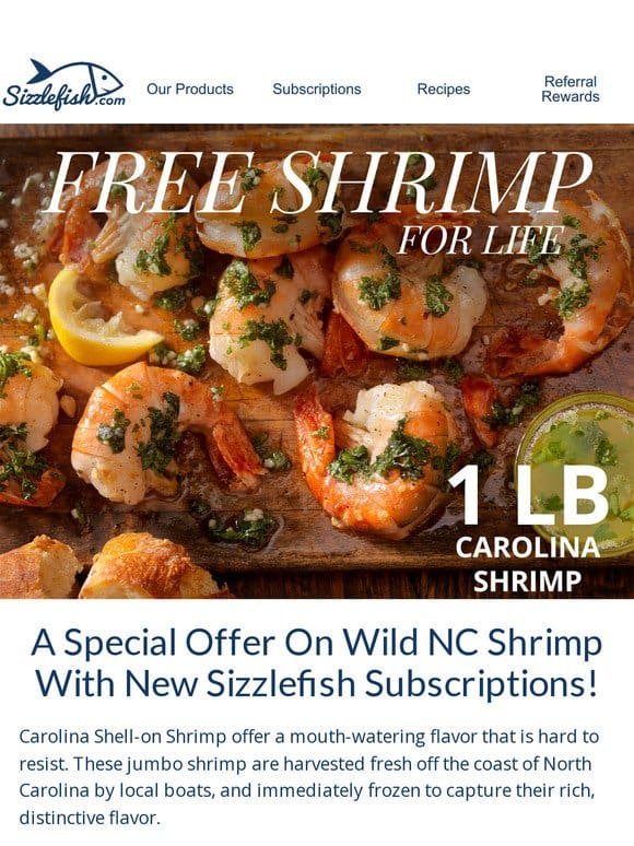 FREE Shrimp For Life – Back for a Very Limited Time!