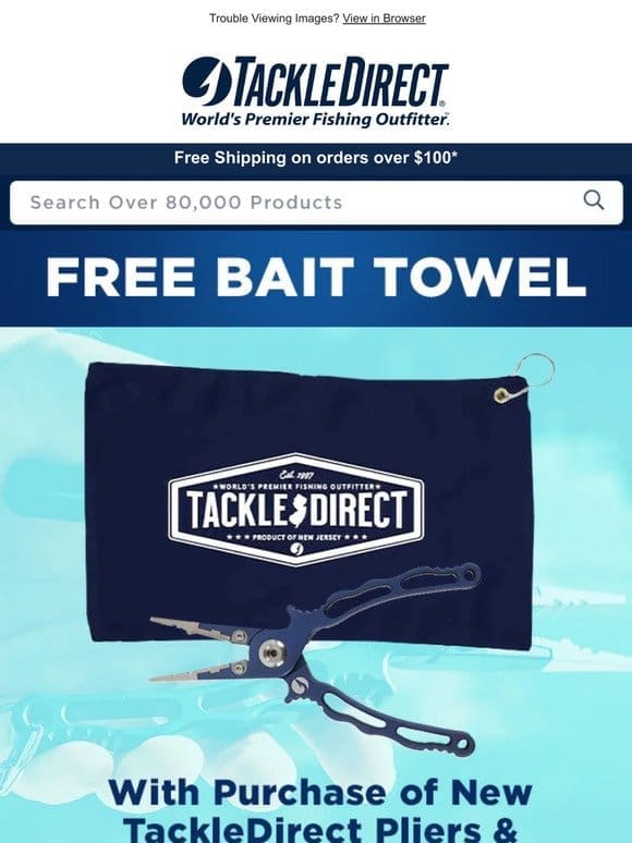 FREE TackleDirect Towel with select purchase