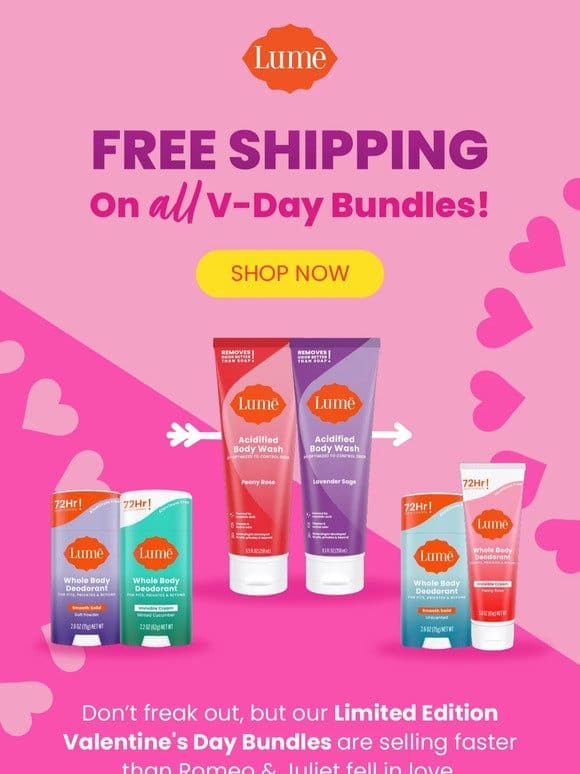 FREE Valentine’s Day shipping? Swoon!