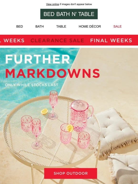 FURTHER MARKDOWNS   Outdoor Now Up To 75% Off