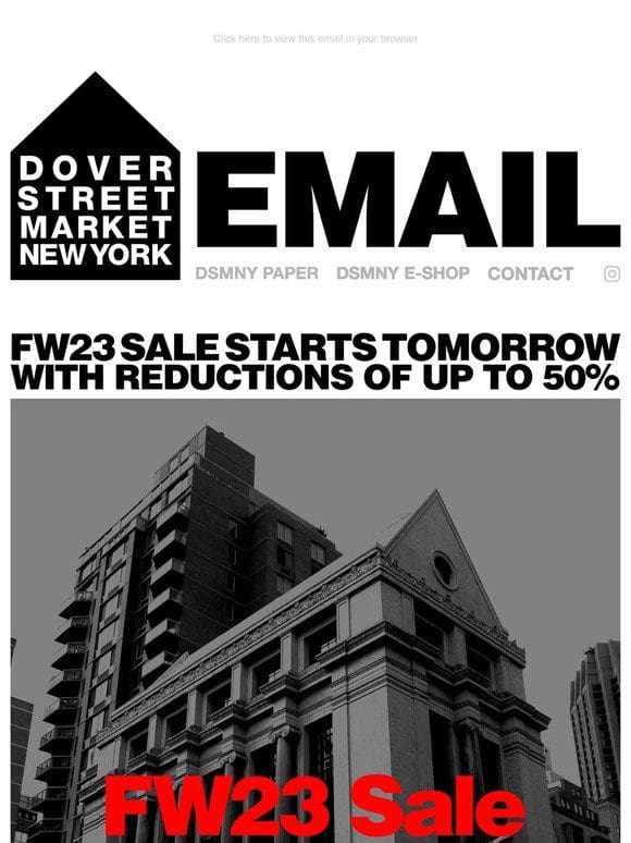FW23 Sale starts tomorrow with reductions of up to 50%