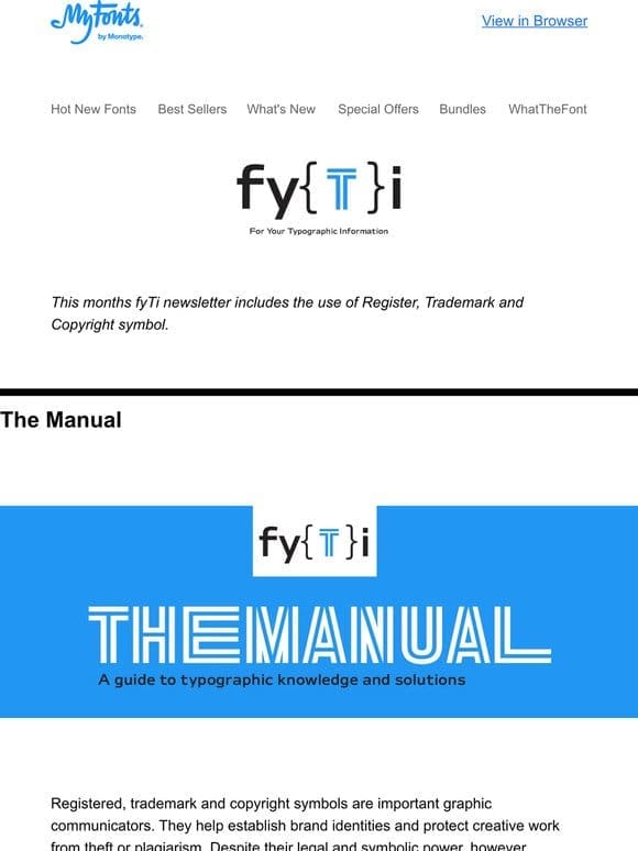 FYTI: The Manual: Register， Trademark and Copyright symbols