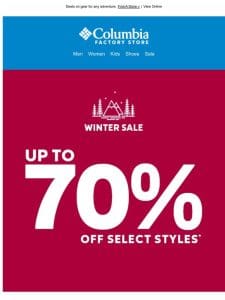 Factory Stores: Winter Sale is on NOW!