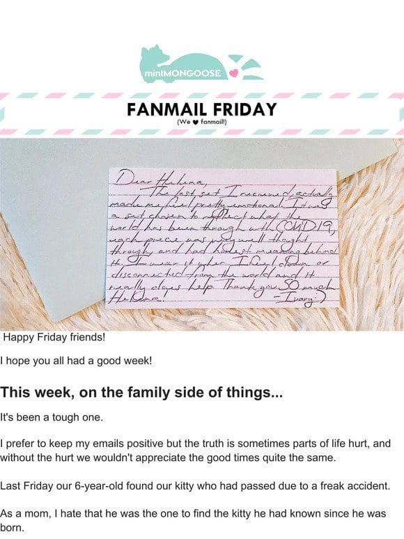 [Fanmail Friday] Honestly， It’s Been Tough