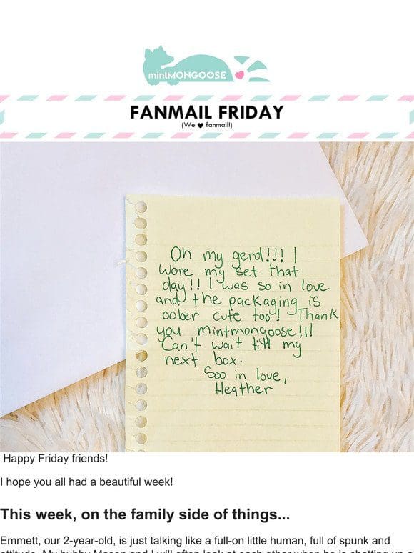 [Fanmail Friday] Whose Kid is This?!