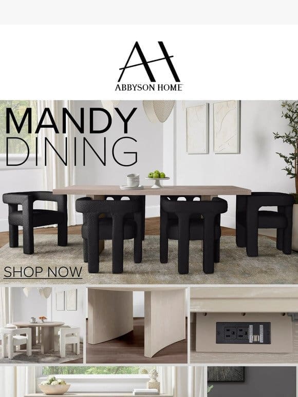 Feast your eyes on the Mandy Dining Collection