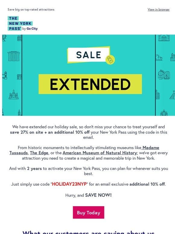 Festive savings continue: Holiday sale extended!