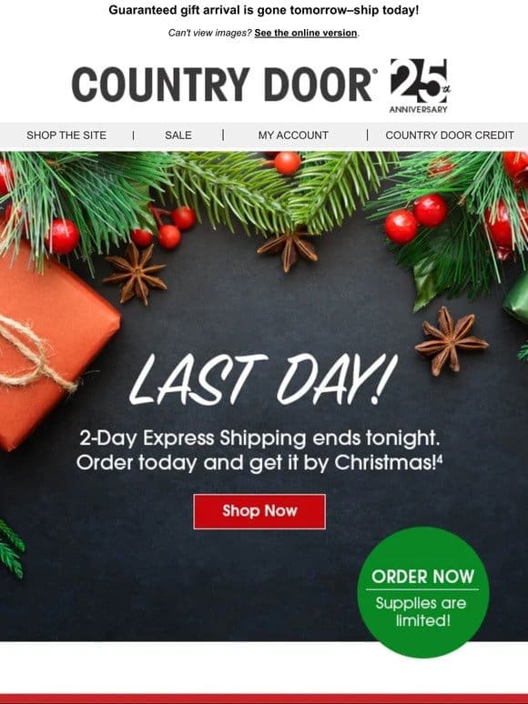 Final Call: Express Shipping Ends TODAY!