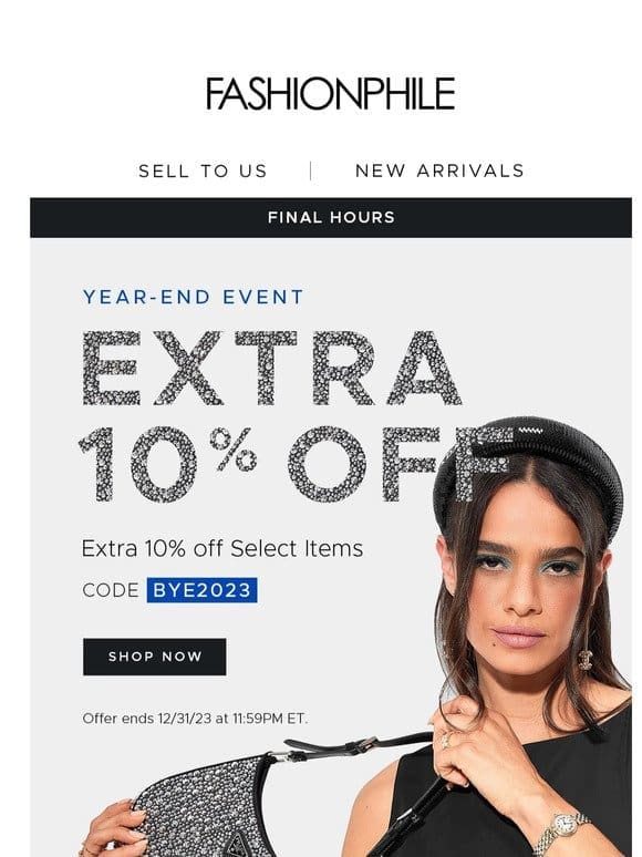 Final Hours: Extra 10% OFF