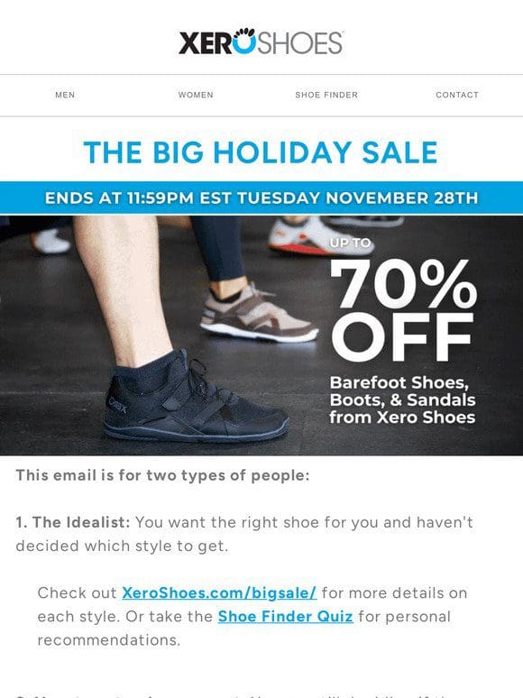 Final Hours Left to Save Up to 70% On Xero Shoes