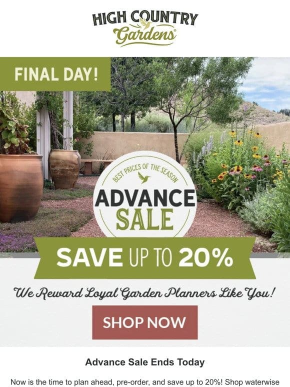 Final Hours To Plan Ahead & Save Up To 20%