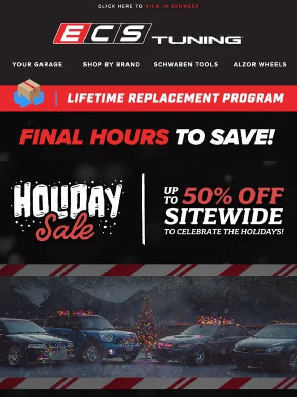 Final Hours to Save Up To 50% During The ECS Holiday Sale!