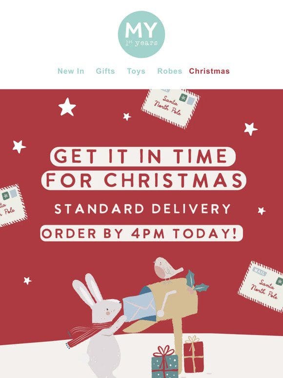 Final hours! Order by 4pm today for pre-Christmas delivery