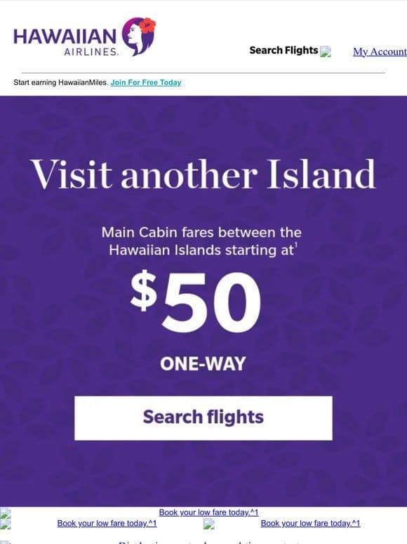 Find fares for flights between the Islands