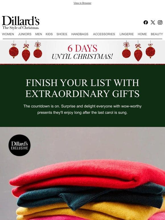 Finish Your List with Extraordinary Gifts