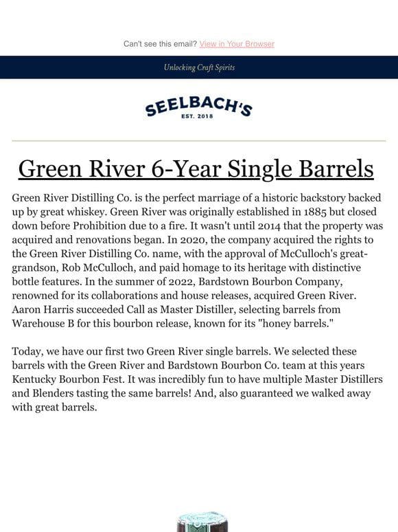 First Green River Single Barrels Selected by Seelbach’s