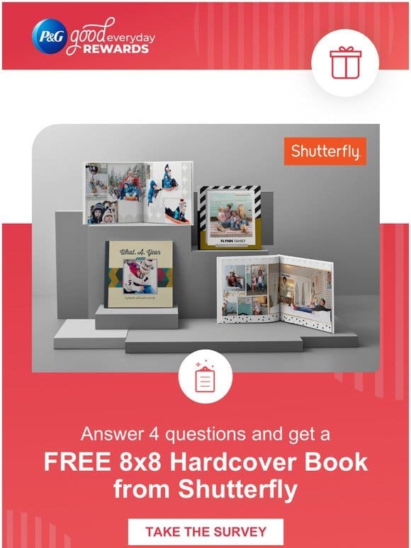 First survey = FREE Shutterfly Photo Book     ✨