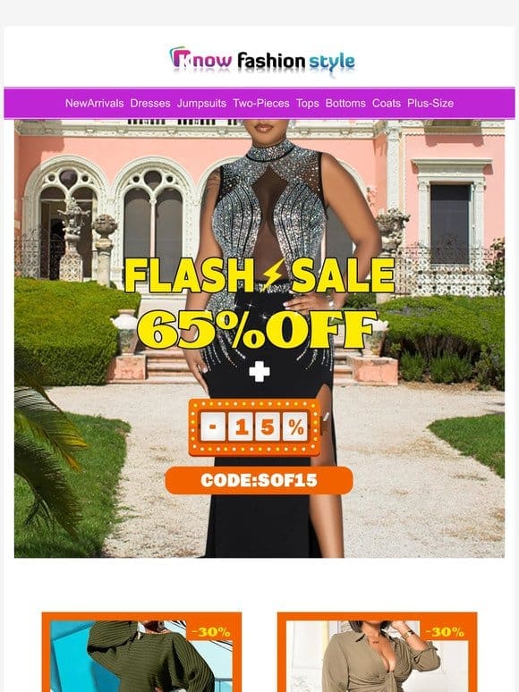Flash-sale starts⚡⚡Sitewide big sale max 65%OFF!