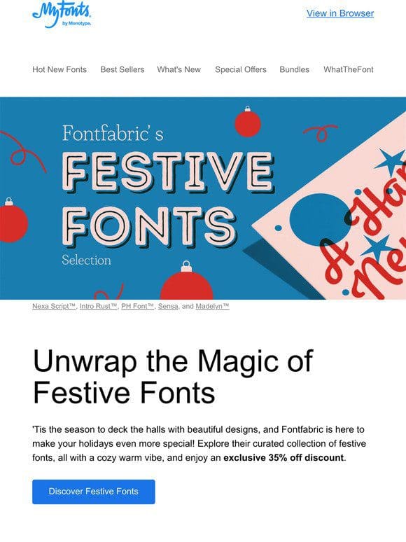 Fontfabric’s Festive Fonts Selection – 35% Off!
