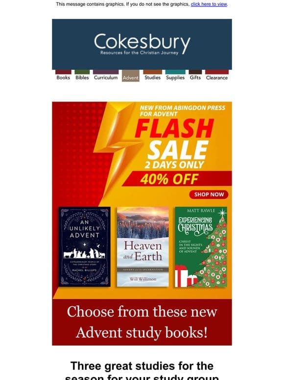 For 2 DAYS ONLY—save 40% on three great Advent books for personal reflection or small-group study!