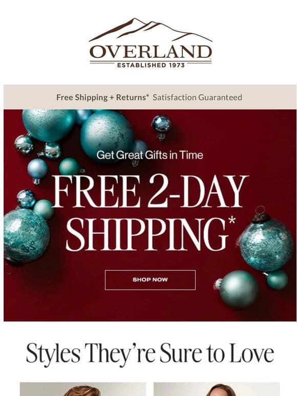 Free 2-Day Shipping on All Orders