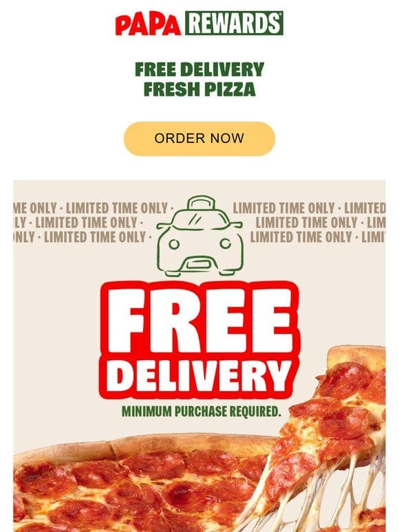 Free Delivery with a minimum purchase