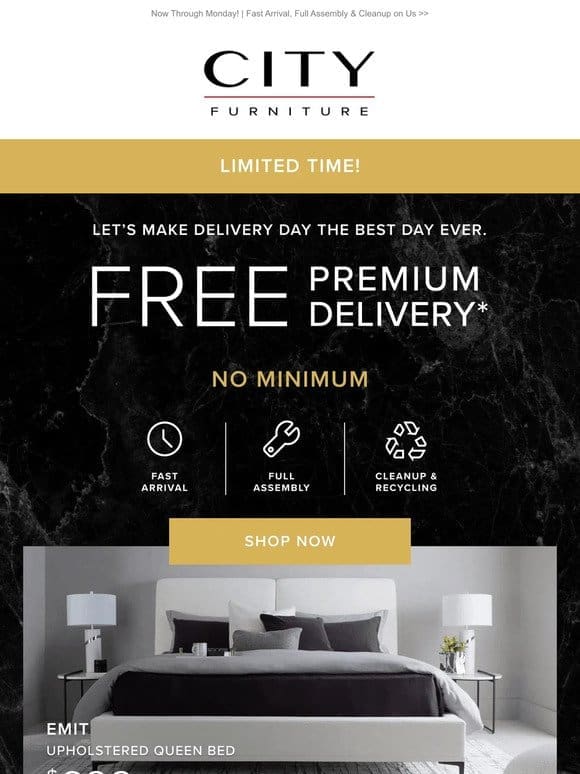 Free Premium Delivery → No Minimum Required!
