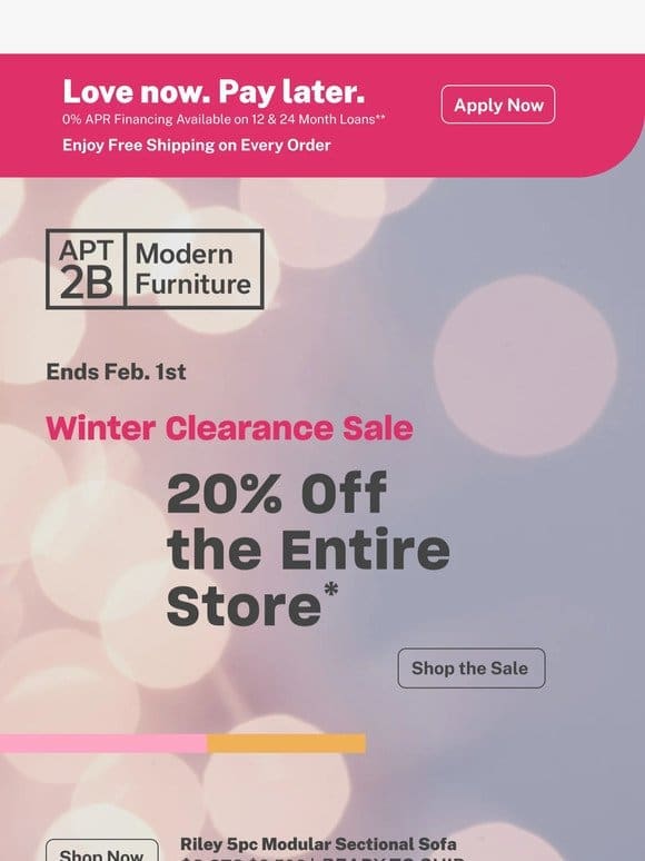 Free Shipping + 20% Off the Winter Clearance Sale