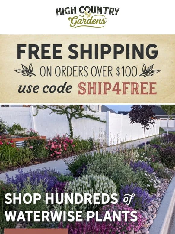 Free Shipping On Hundreds Of Waterwise Perennials