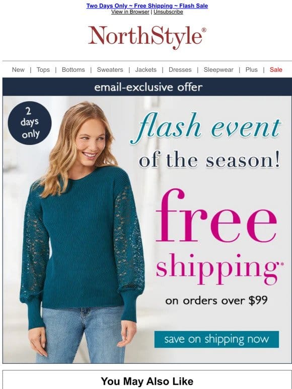Free Shipping ~ Winter Flash Savings ~ Email Exclusive
