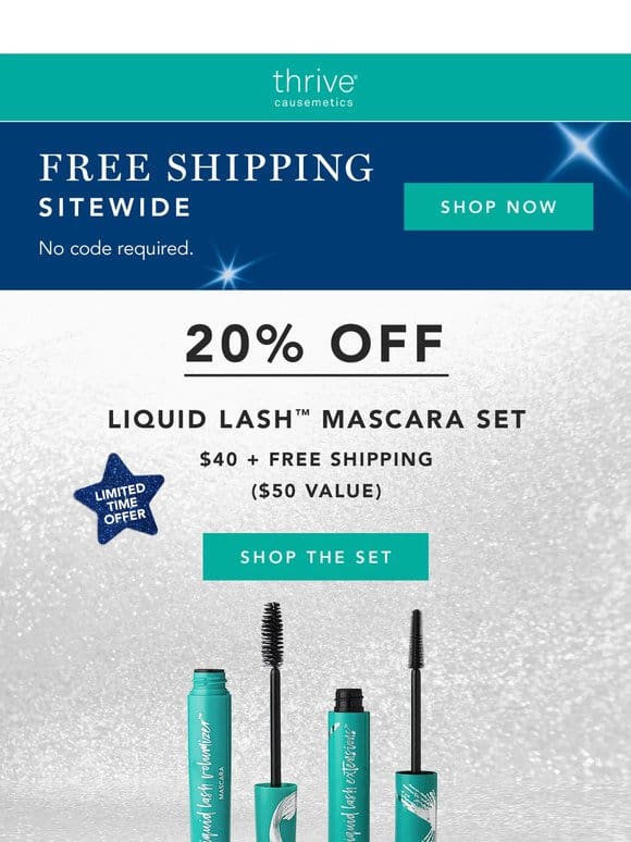 Free Shipping and 20% Off Mascaras
