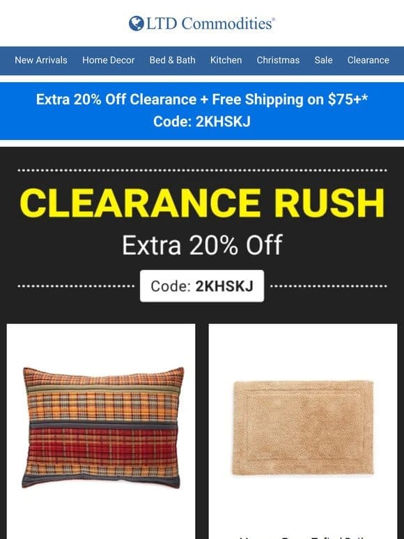 Free Shipping on $75+ & 20% Off Clearance!