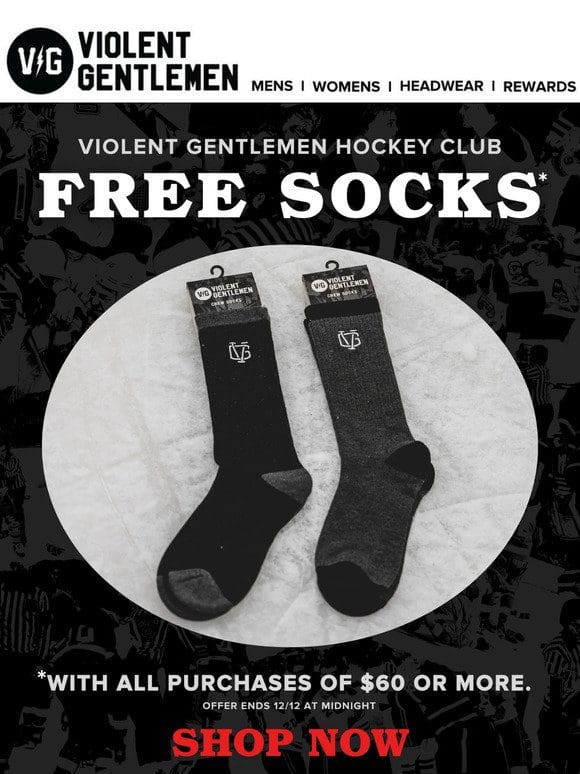 Free Socks TODAY ONLY!!