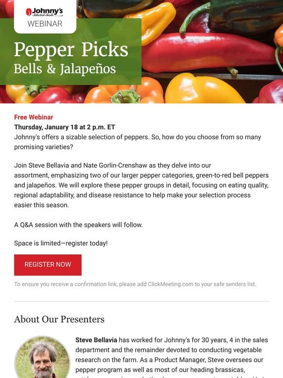 Free Webinar: Pepper Picks — Bells & Jalapenos