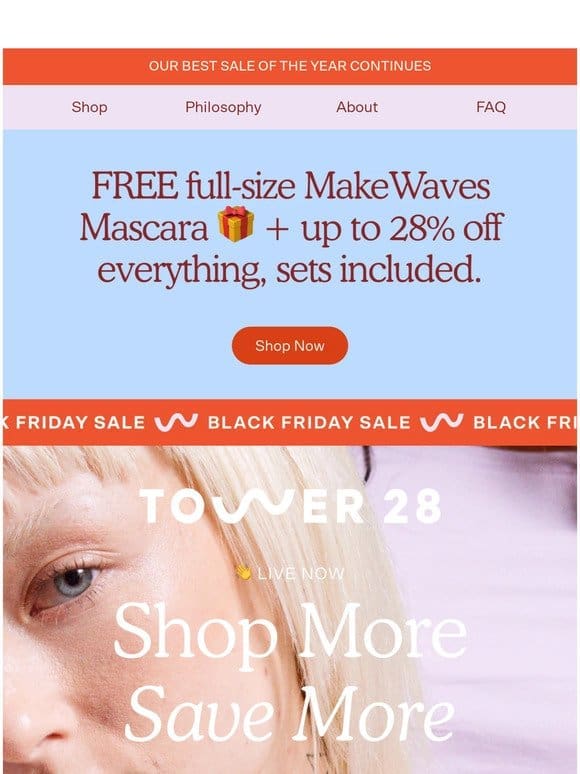 Free， full-size mascara