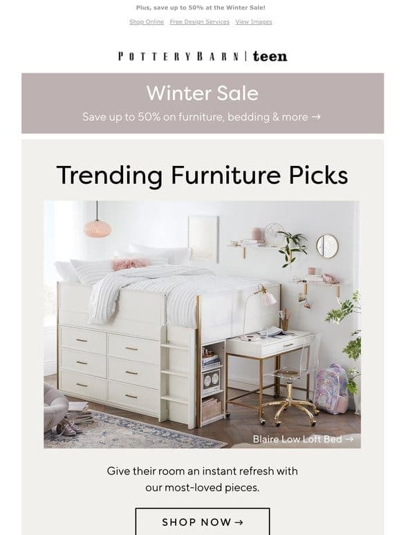 Furniture styles teens are loving