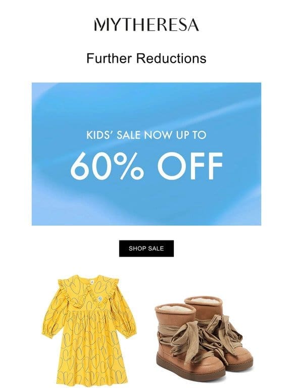 Further reductions up to 60% off