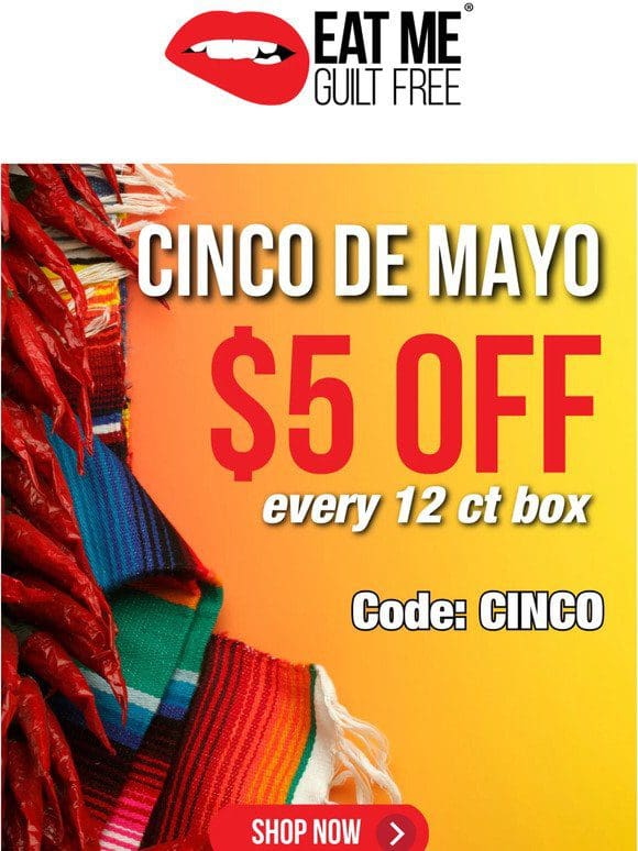 GET $5 OFF FOR CINDO DE MAYO   And check out our Chocolate Coconut Brownie!