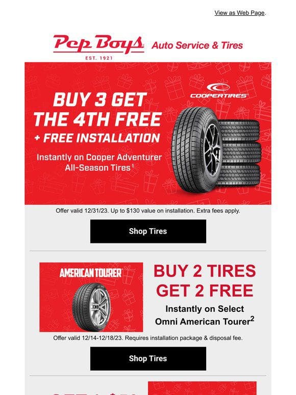 Gear up for your holiday road trip with new tires!