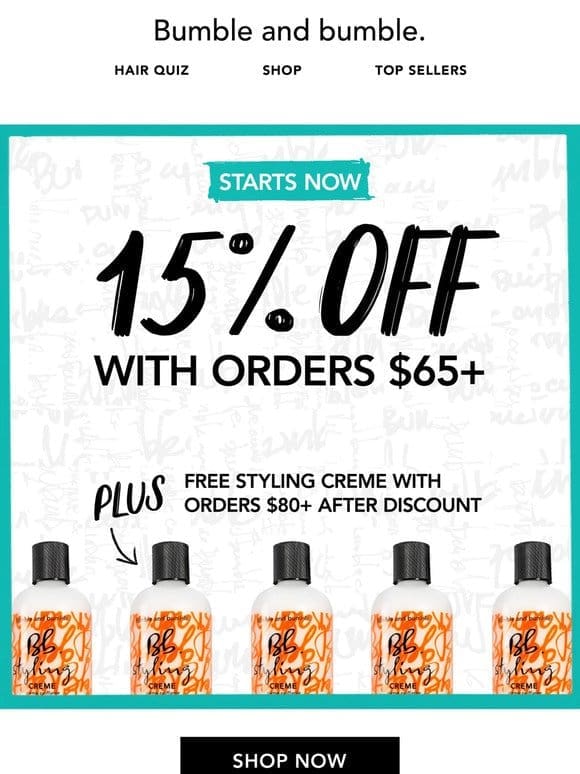 Get 15% off and this FREE styler