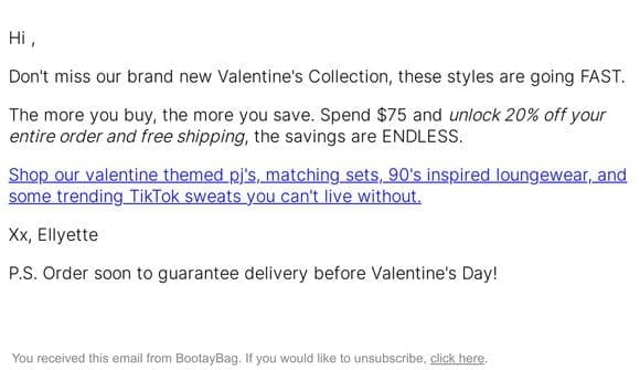 Get 20% Off The Brand New Valentine’s Day Collection