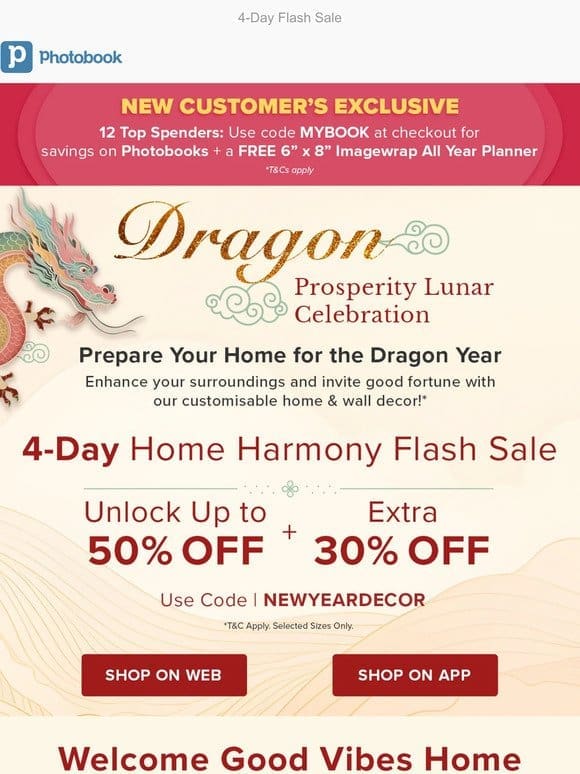 Get 50% + EXTRA 30% OFF Dragon Year Decor