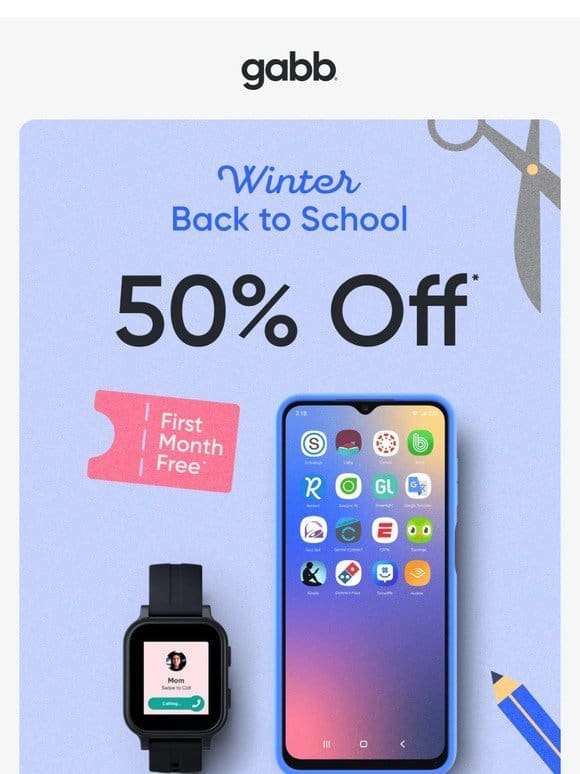 Get 50% off any device + 1 FREE month | Winter Back to School Sale
