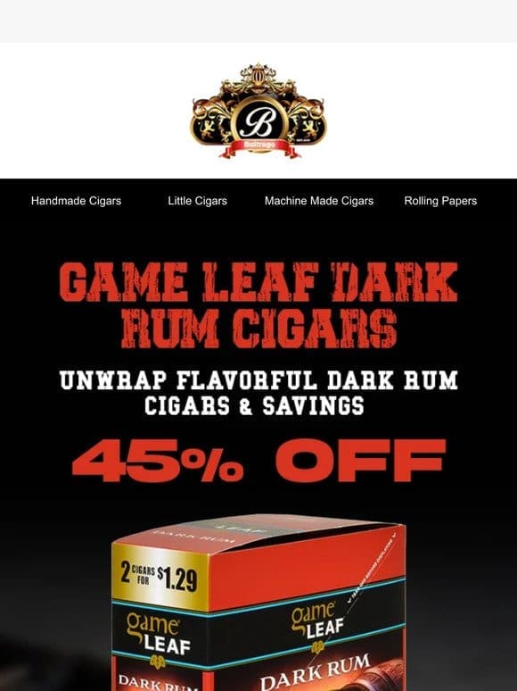 Get Festive with Game Leaf Dark Rum Cigars!