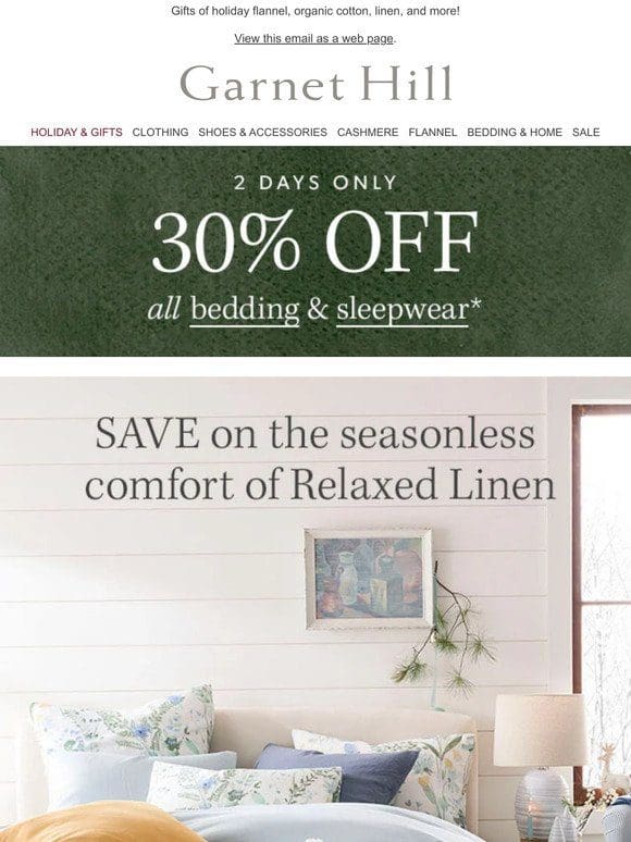 Get Gifting: 30% OFF bedding & sleepwear